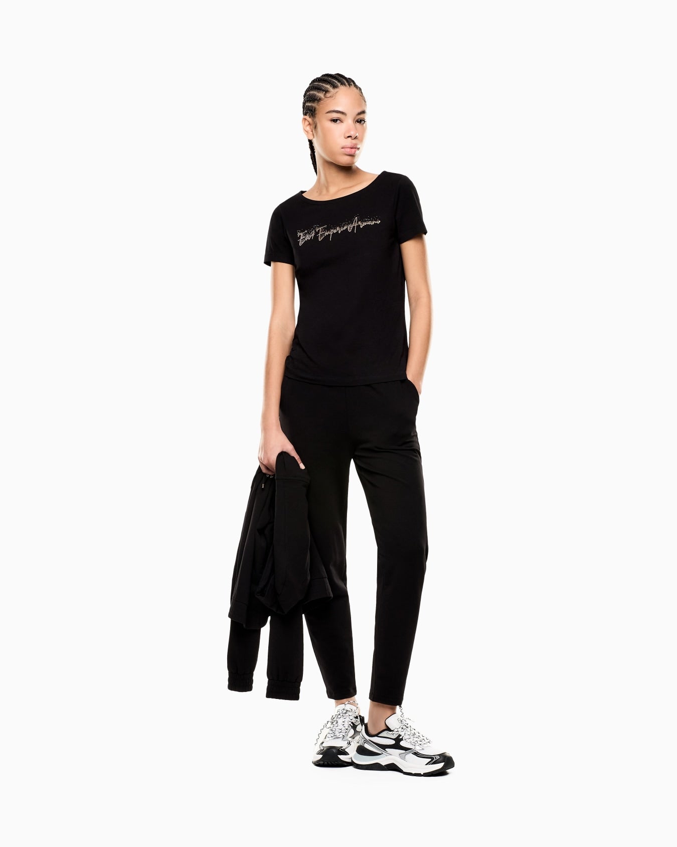 T-Shirt in jersey stretch 7W000978 AF10373 UC001 EA7 Black 