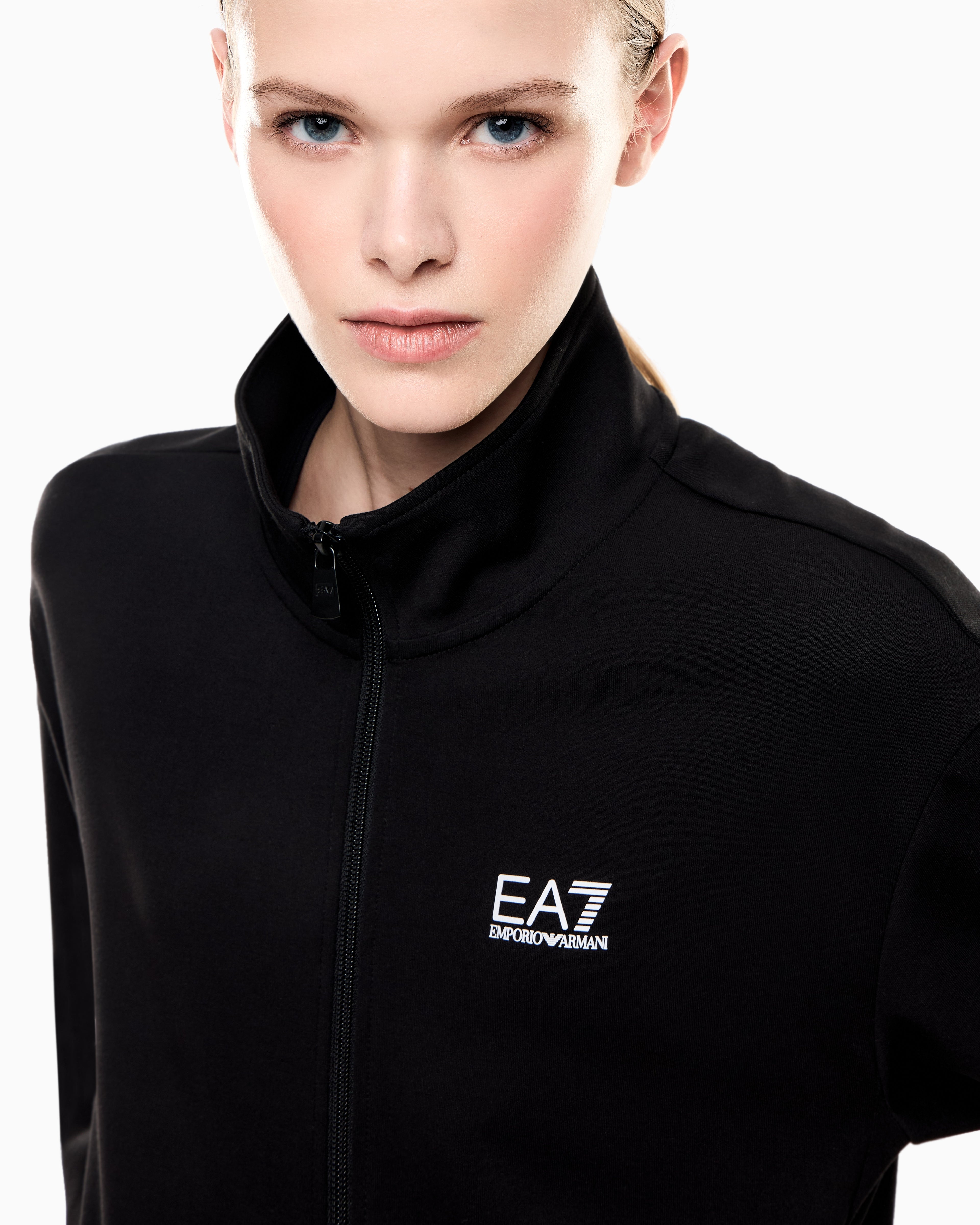 Felpa con zip Dynamic Athlete in tessuto tecnico Natural VENTUS7 ASV 7W001152 AF12501 UC001 EA7 Black 