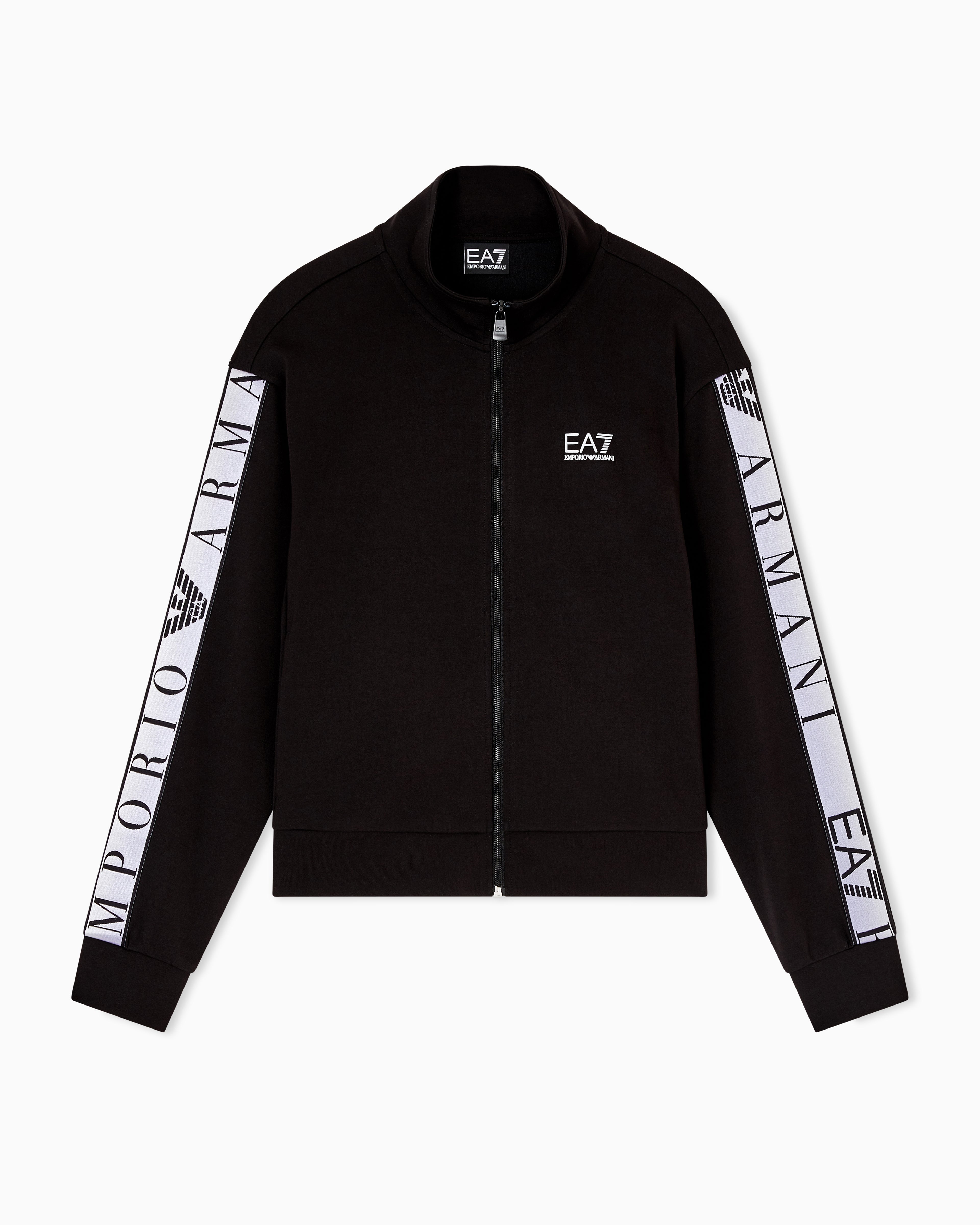 Felpa con zip Dynamic Athlete in tessuto tecnico Natural VENTUS7 ASV 7W001152 AF12501 UC001 EA7 Black 