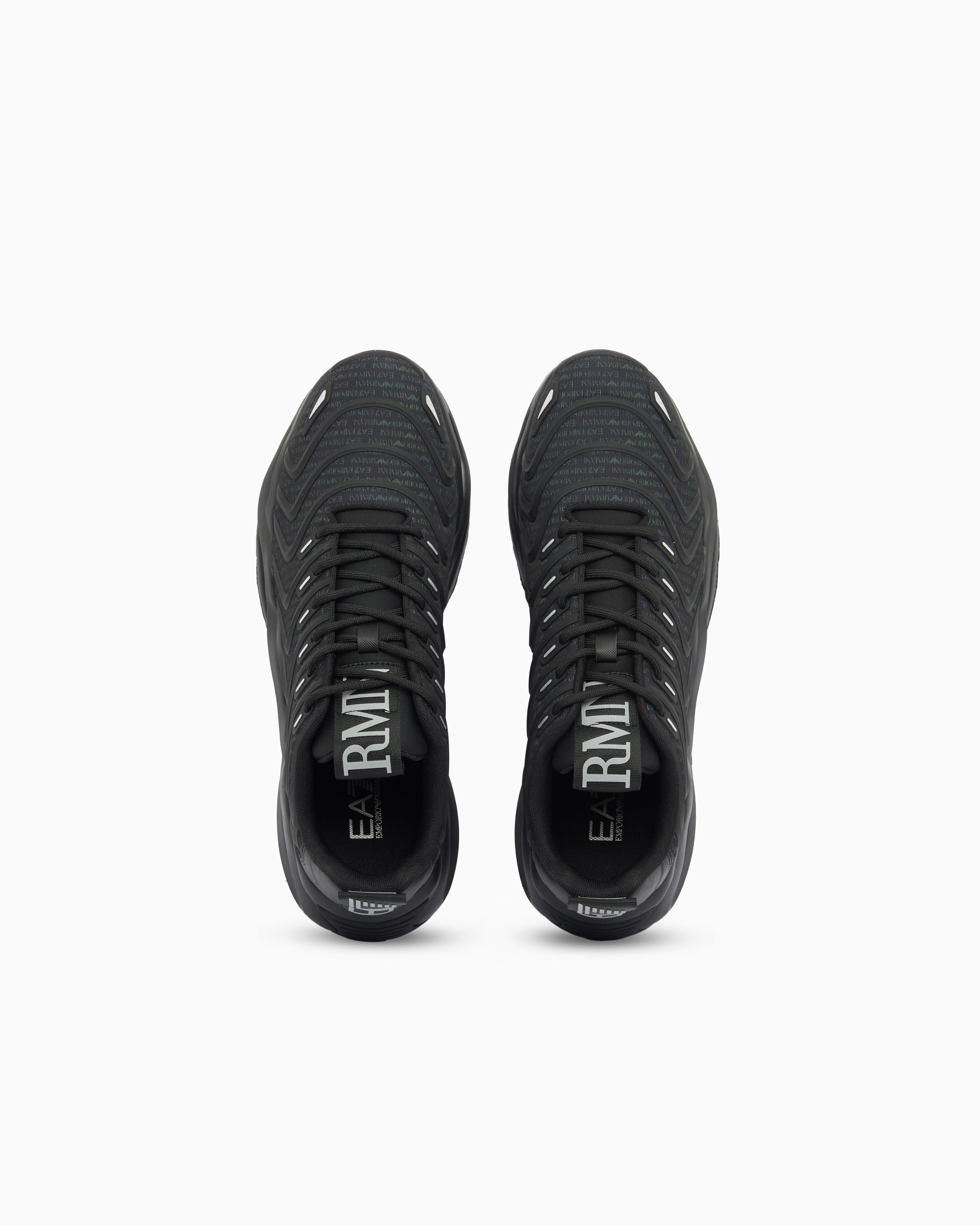 Sneaker con tomaia in mes 7X000303 AF18441 MZ547 EA7 Black 