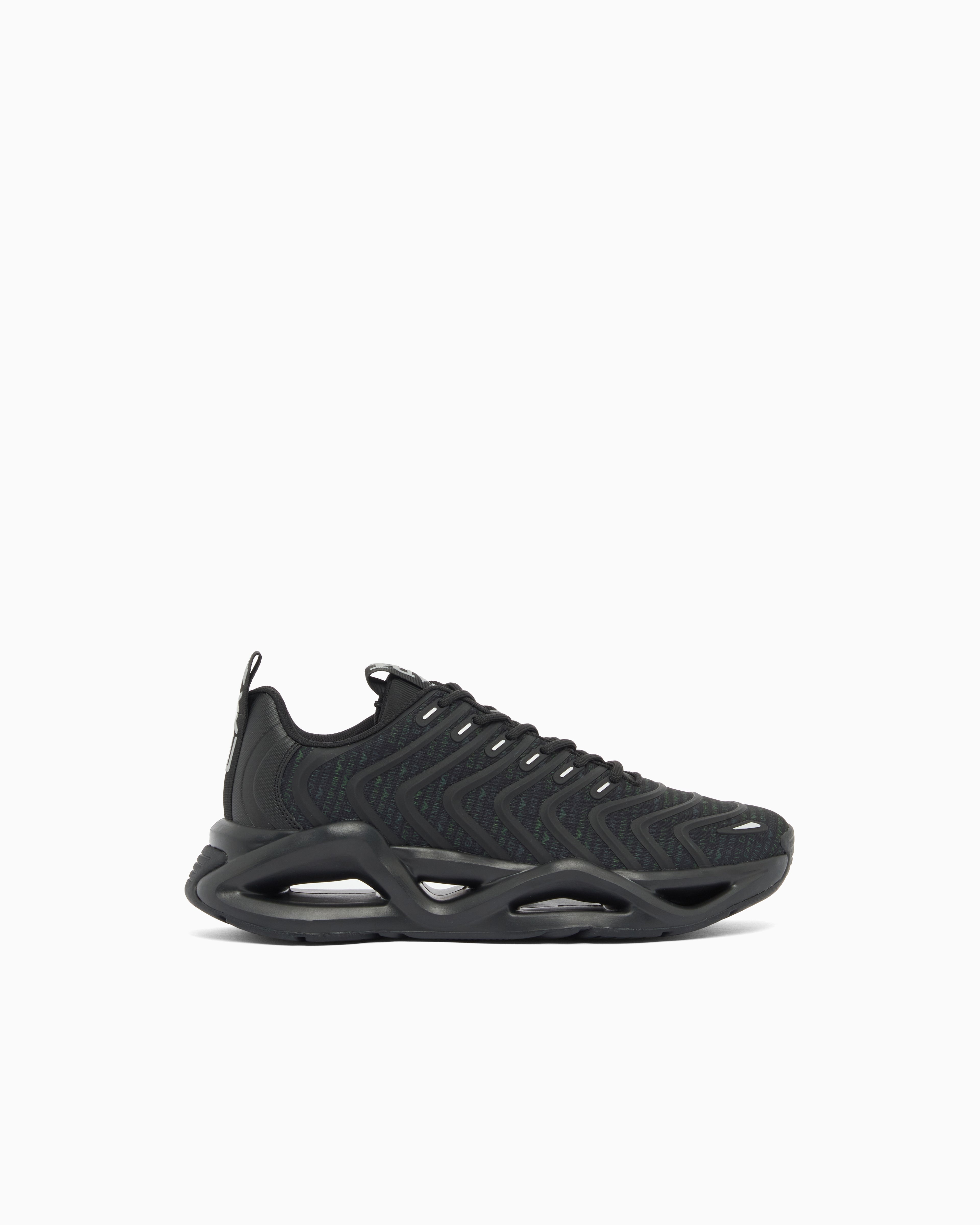 Sneaker con tomaia in mes 7X000303 AF18441 MZ547 EA7 Black 