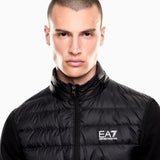 Gilet packable imbottito in piuma con zip 8NPQ06 PNGPZ 1200 EA7 Black 