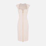 Abito in doppio crêpe stretch AB90061E2 193 ELISABETTA FRANCHI Burro 