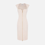Abito in doppio crêpe stretch AB90061E2 193 ELISABETTA FRANCHI Burro 