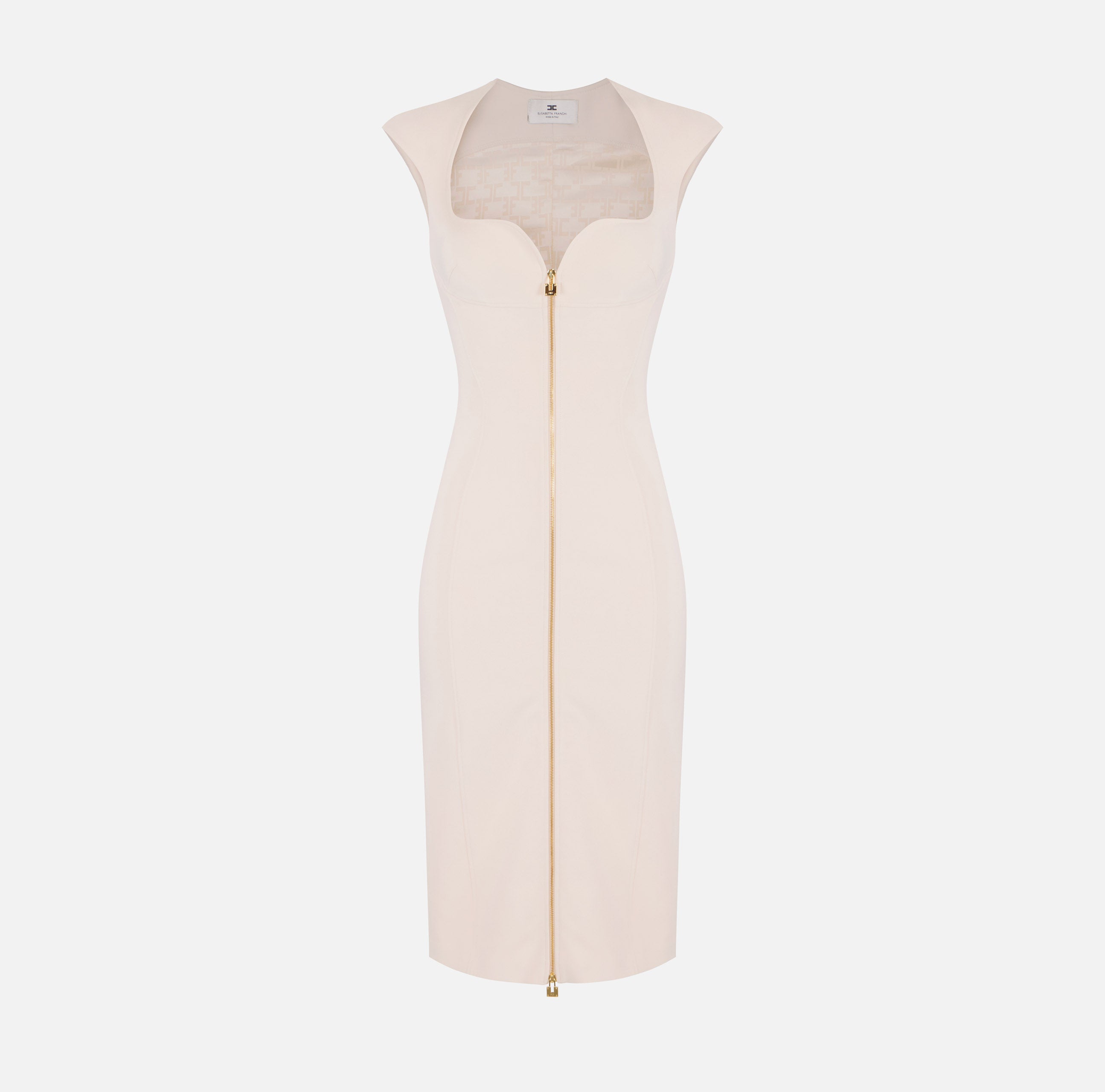 Abito in doppio crêpe stretch AB90061E2 193 ELISABETTA FRANCHI Burro 
