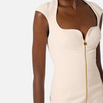 Abito in doppio crêpe stretch AB90061E2 193 ELISABETTA FRANCHI Burro 