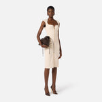 Abito in doppio crêpe stretch AB90061E2 193 ELISABETTA FRANCHI Burro 