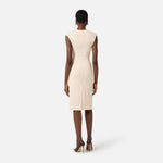 Abito in doppio crêpe stretch AB90061E2 193 ELISABETTA FRANCHI Burro 