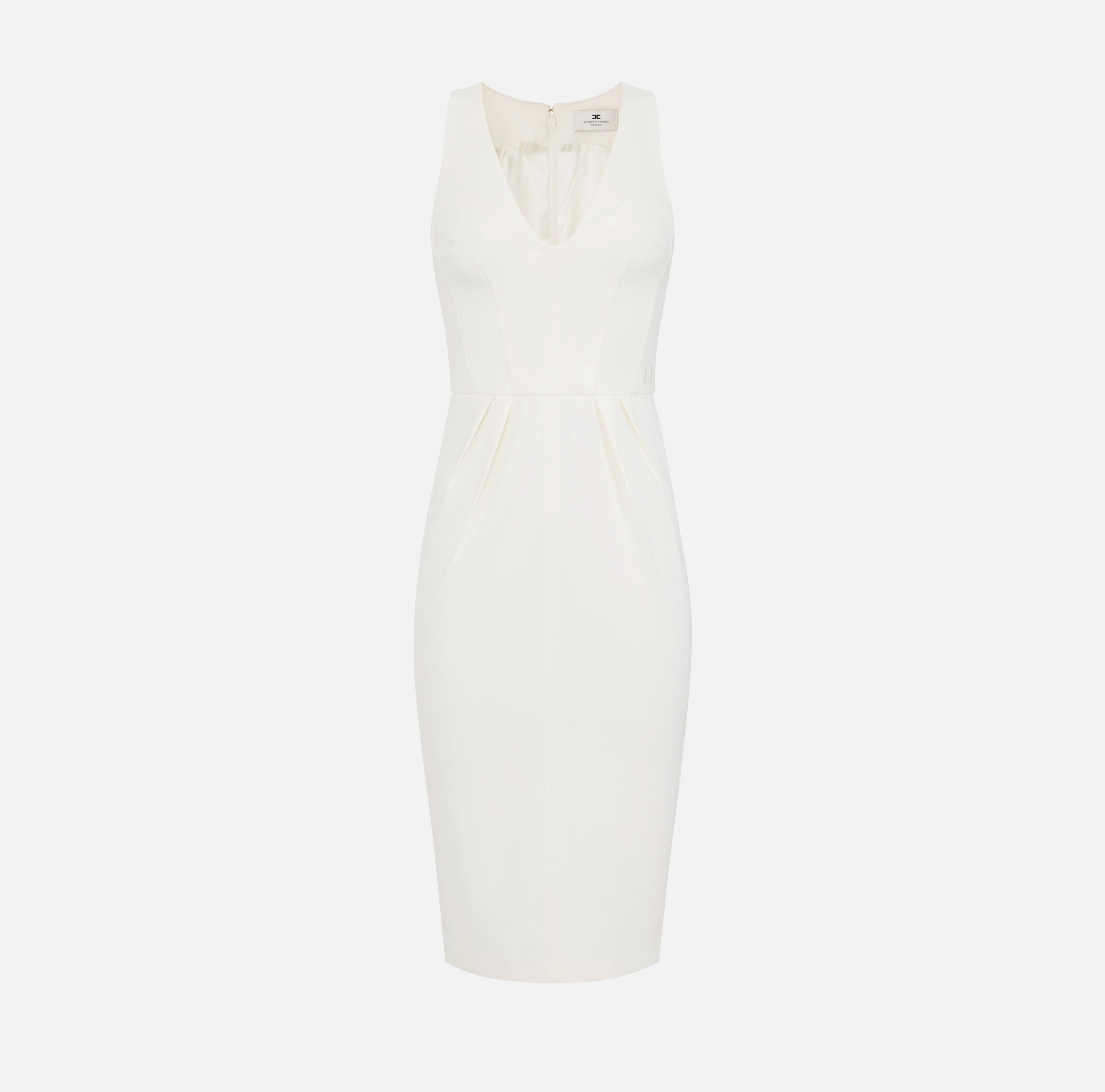 Abito in crêpe leggero AB94162E2 360 ELISABETTA FRANCHI Avorio 