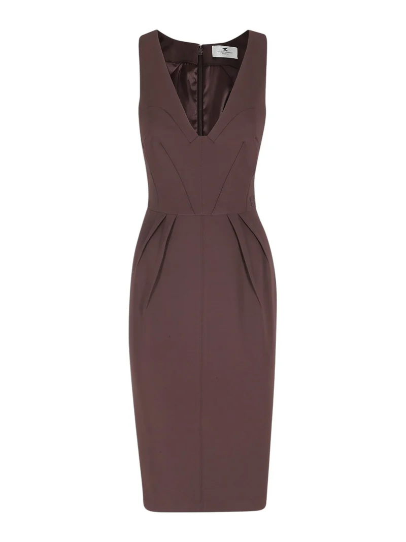 Abito in crêpe leggero AB94162E2 644 ELISABETTA FRANCHI Cacao 