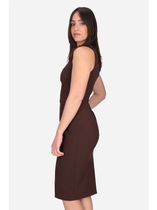 Abito in crêpe leggero AB94162E2 644 ELISABETTA FRANCHI Cacao 