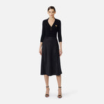 Abito in maglia a micro-trecce e raso AM13B61E2 110 ELISABETTA FRANCHI Nero 