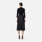 Abito in maglia a micro-trecce e raso AM13B61E2 110 ELISABETTA FRANCHI Nero 