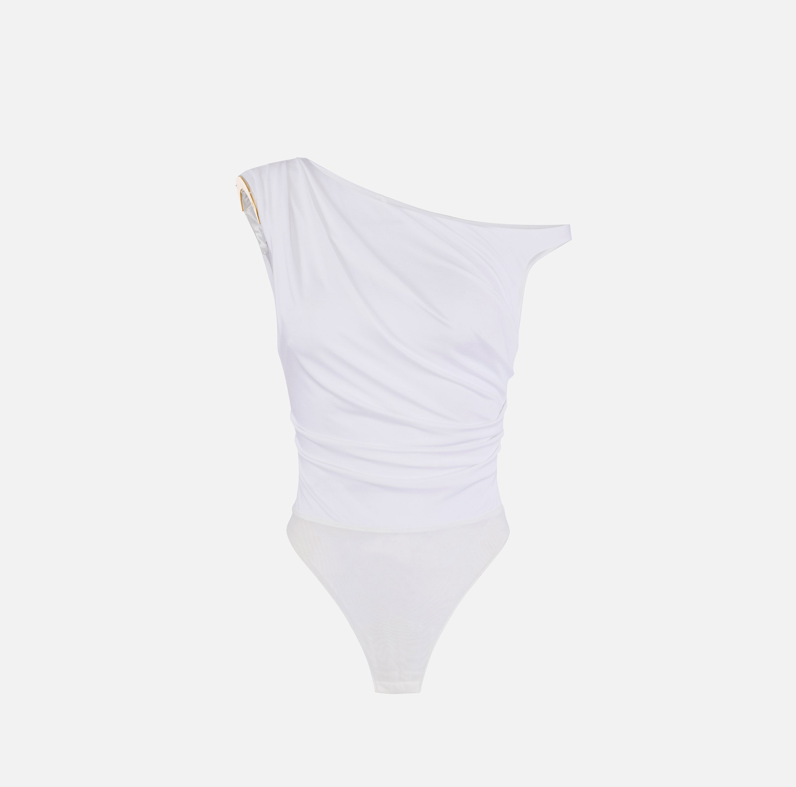 Body in jersey con spalla gioiello<BR/> BO01361E2 360 ELISABETTA FRANCHI Avorio 