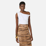 Body in jersey con spalla gioiello<BR/> BO01361E2 360 ELISABETTA FRANCHI Avorio 