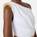 Body in jersey con spalla gioiello<BR/> BO01361E2 360 ELISABETTA FRANCHI Avorio 
