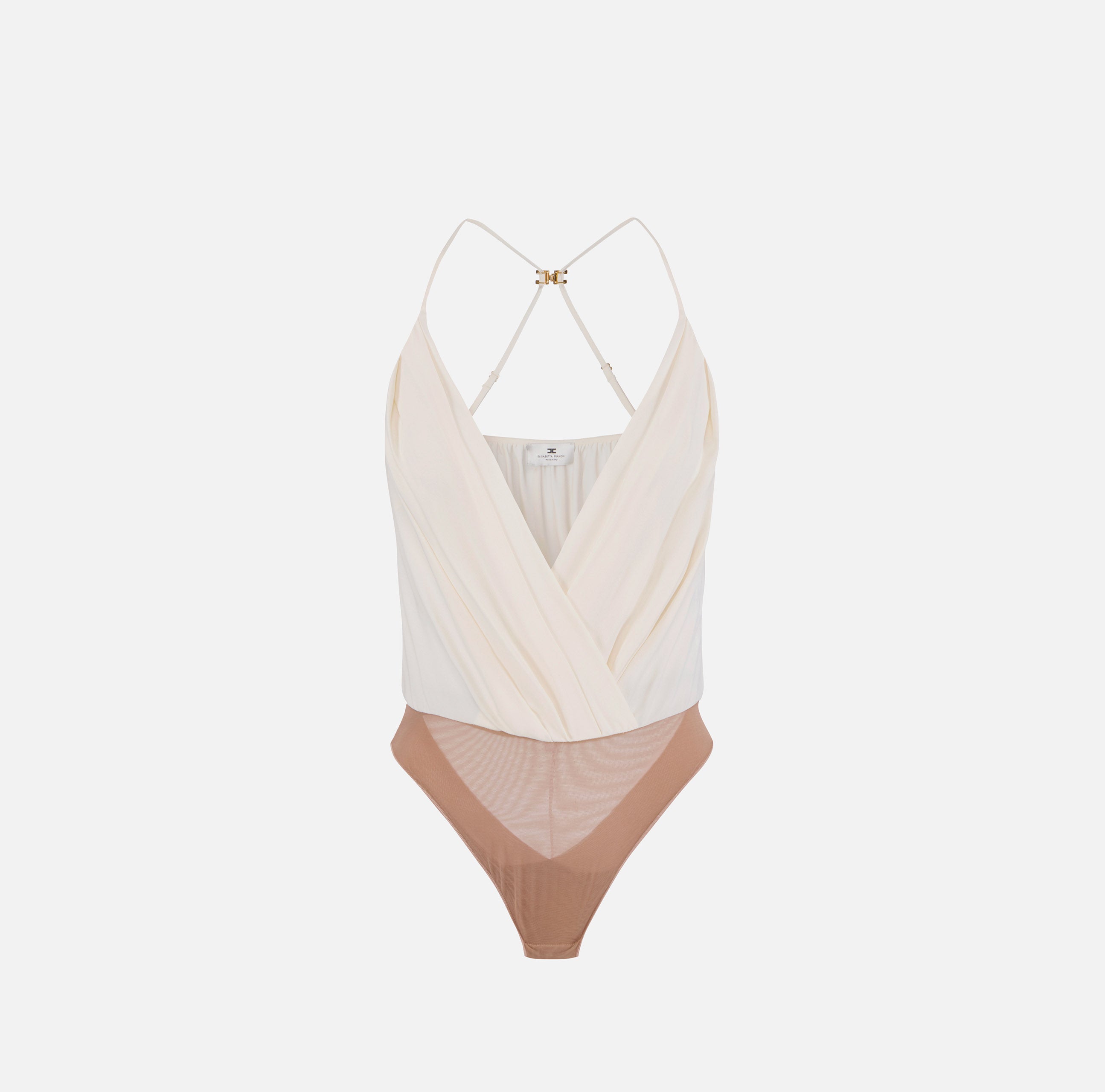 Body in georgette di viscosa BO01461E2 193 ELISABETTA FRANCHI Burro 