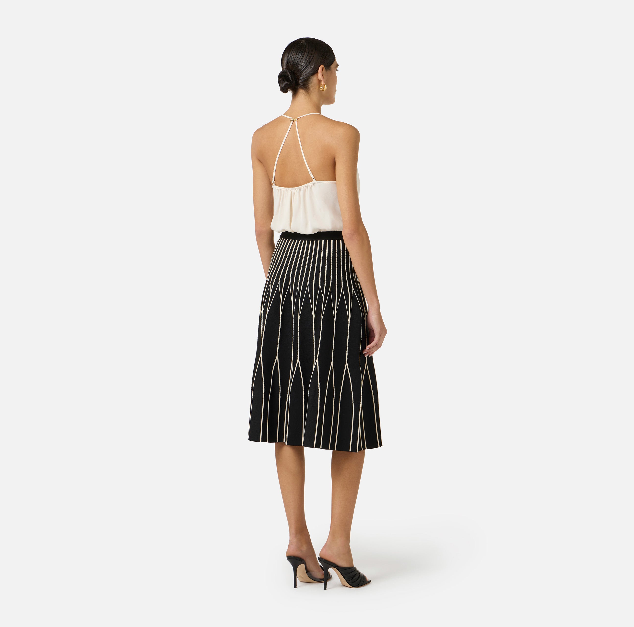 Body in georgette di viscosa BO01461E2 193 ELISABETTA FRANCHI Burro 