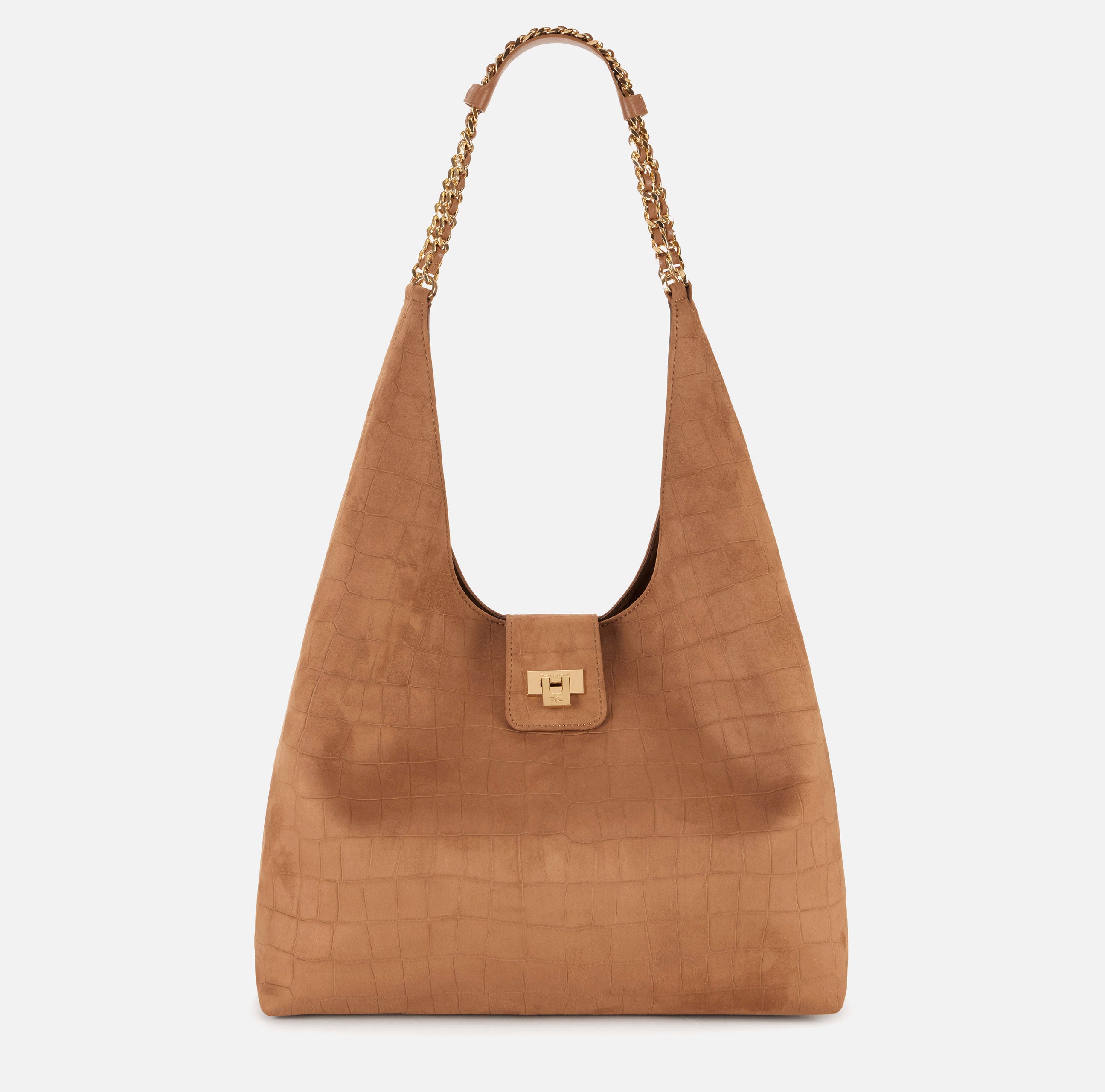 Borsa hobo in suede BS01A61E2 600 ELISABETTA FRANCHI Cuoio 