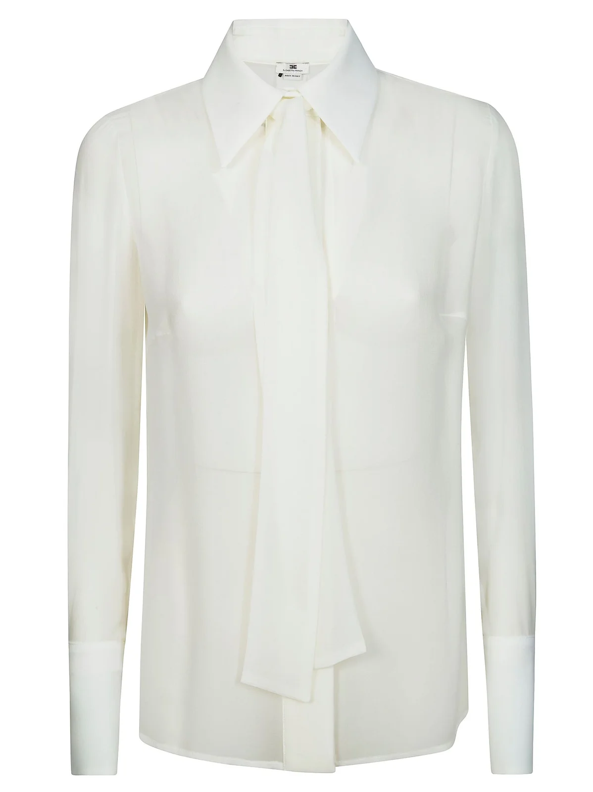 Camicia in georgette e crêpe con fusciacca CA14861E2 360 ELISABETTA FRANCHI Avorio 