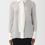 Camicia in georgette e crêpe con fusciacca CA14861E2 360 ELISABETTA FRANCHI Avorio 