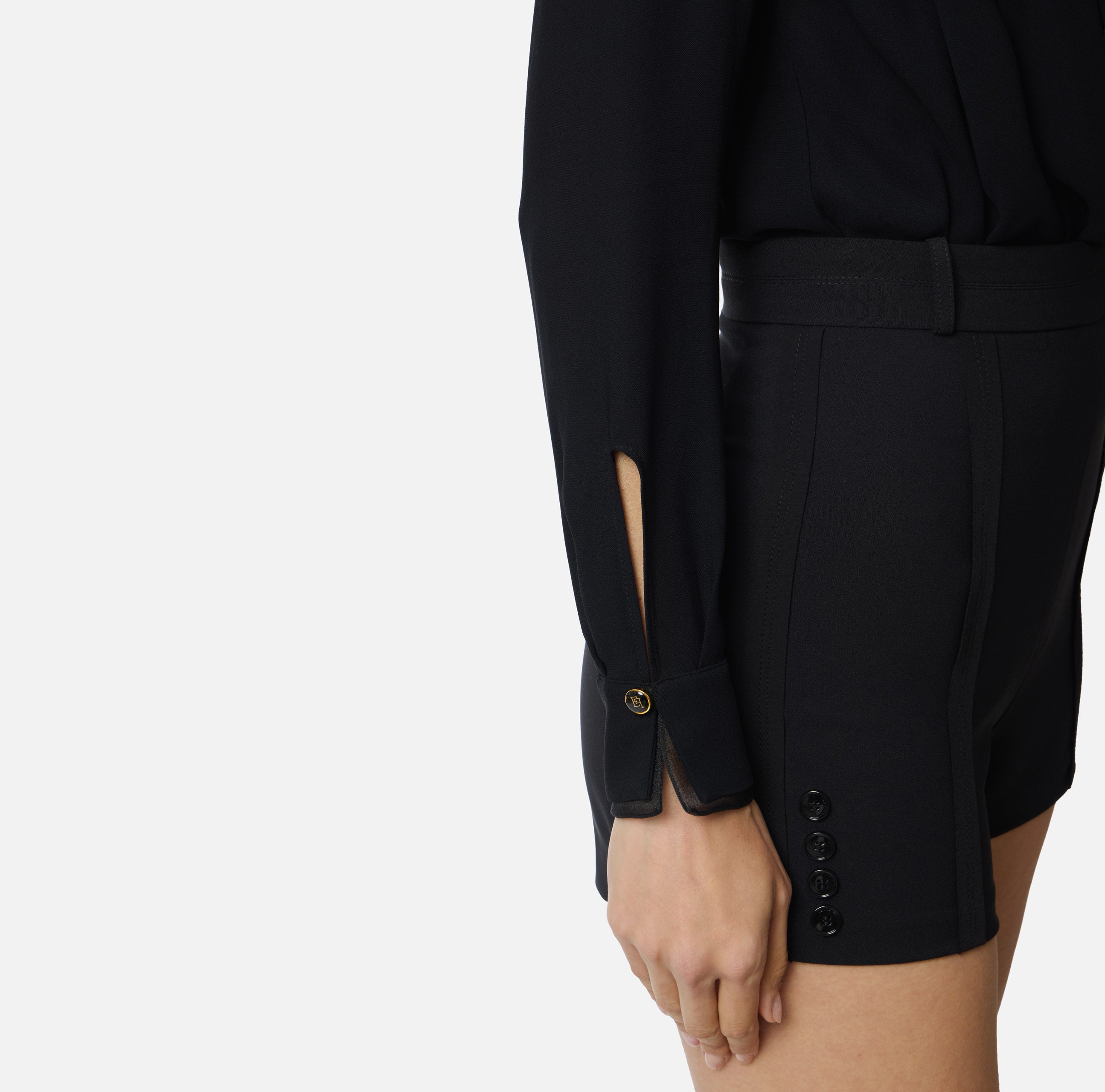 Body in georgette di viscosa CB00261E2 110 ELISABETTA FRANCHI Nero 