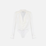 Body in georgette di viscosa CB00261E2 360 ELISABETTA FRANCHI Avorio 