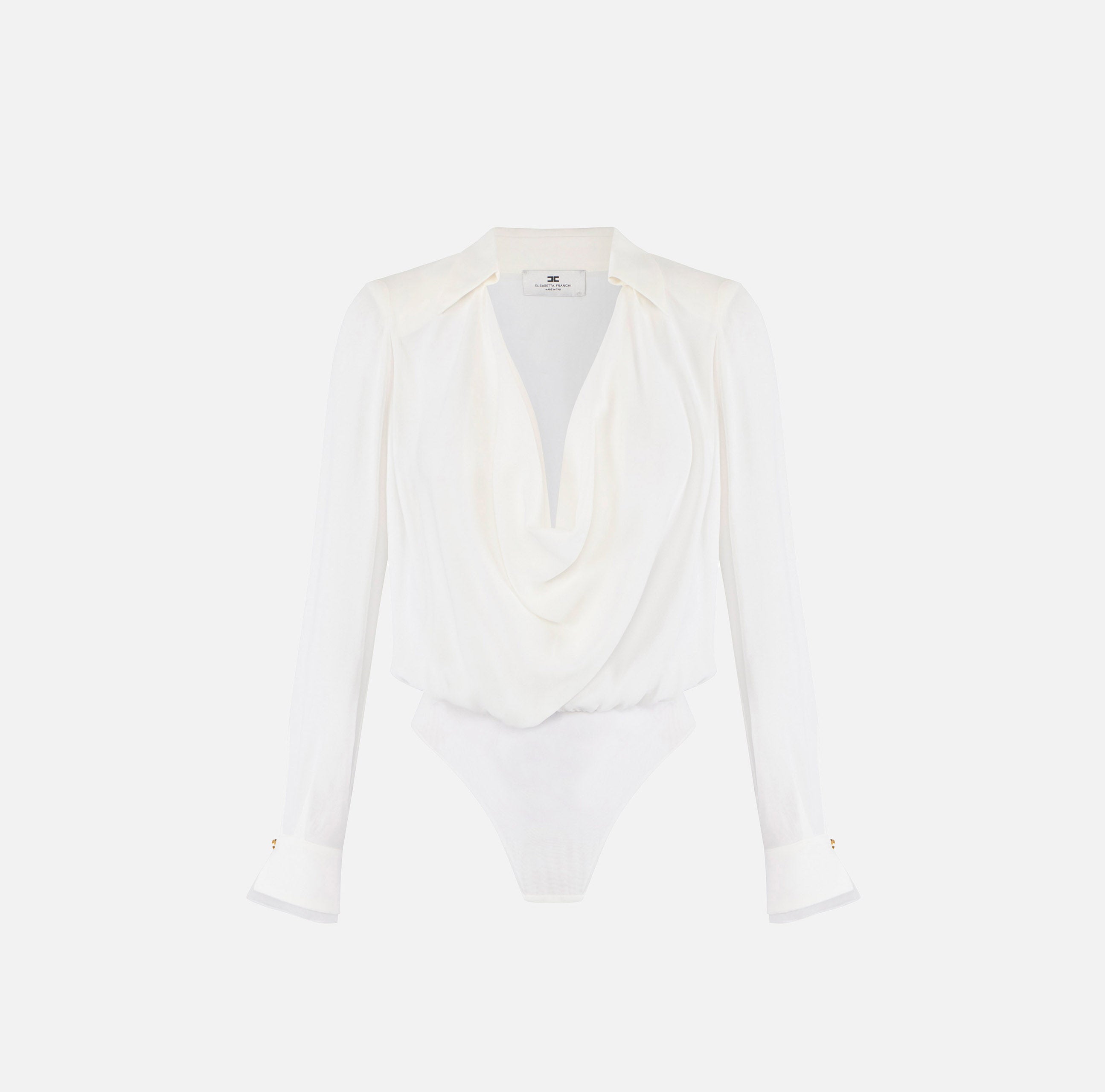 Body in georgette di viscosa CB00261E2 360 ELISABETTA FRANCHI Avorio 