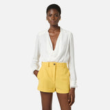 Body in georgette di viscosa CB00261E2 360 ELISABETTA FRANCHI Avorio 
