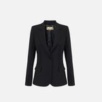 Giacca in doppio crêpe stretch con motivi a taglio vivo GI21661E2 110 ELISABETTA FRANCHI Nero 