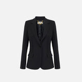 Giacca in doppio crêpe stretch con motivi a taglio vivo GI21661E2 110 ELISABETTA FRANCHI Nero 
