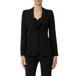 Giacca in doppio crêpe stretch con motivi a taglio vivo GI21661E2 110 ELISABETTA FRANCHI Nero 