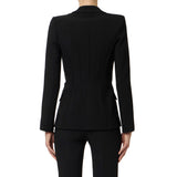 Giacca in doppio crêpe stretch con motivi a taglio vivo GI21661E2 110 ELISABETTA FRANCHI Nero 