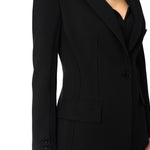 Giacca in doppio crêpe stretch con motivi a taglio vivo GI21661E2 110 ELISABETTA FRANCHI Nero 