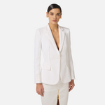Giacca in doppio crêpe stretch con motivi a taglio vivo GI21661E2 360 ELISABETTA FRANCHI Avorio 