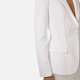 Giacca in doppio crêpe stretch con motivi a taglio vivo GI21661E2 360 ELISABETTA FRANCHI Avorio 