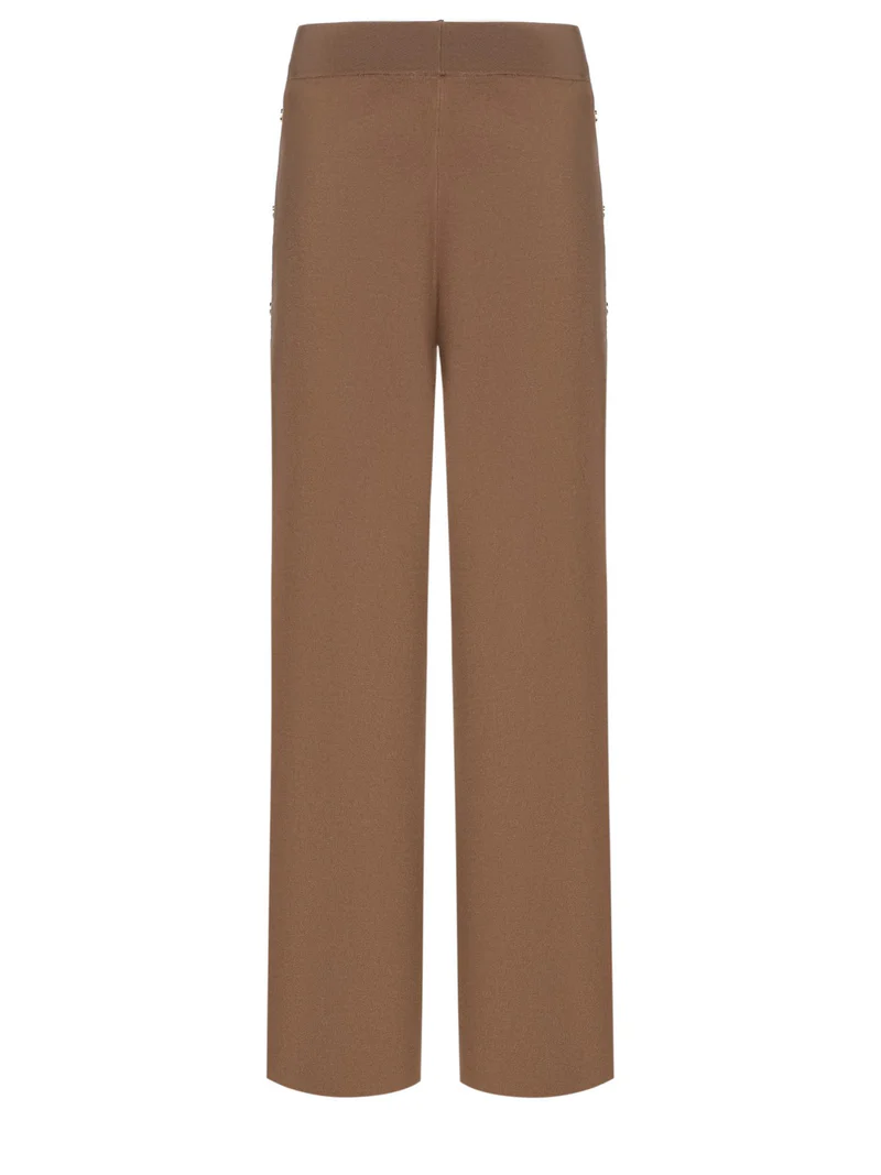 Pantalone con banda laterale logata KP74S61E2 727 ELISABETTA FRANCHI Argilla/burro 