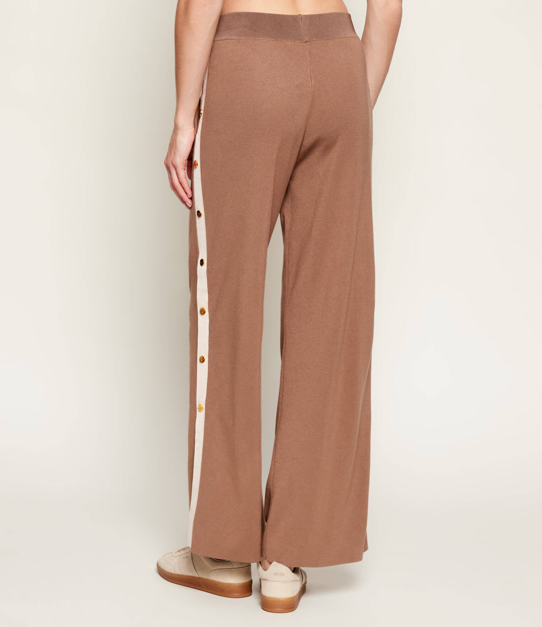 Pantalone con banda laterale logata KP74S61E2 727 ELISABETTA FRANCHI Argilla/burro 