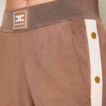 Pantalone con banda laterale logata KP74S61E2 727 ELISABETTA FRANCHI Argilla/burro 