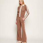 Pantalone con banda laterale logata KP74S61E2 727 ELISABETTA FRANCHI Argilla/burro 