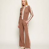 Pantalone con banda laterale logata KP74S61E2 727 ELISABETTA FRANCHI Argilla/burro 