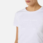 T-shirt in jersey con logo ricamato MA71G61E2 270 ELISABETTA FRANCHI Gesso 