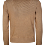 Giacca in maglia con bande in viscosa lucida<BR/> MK66S61E2 727 ELISABETTA FRANCHI Argilla/burro 