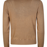 Giacca in maglia con bande in viscosa lucida<BR/> MK66S61E2 727 ELISABETTA FRANCHI Argilla/burro 