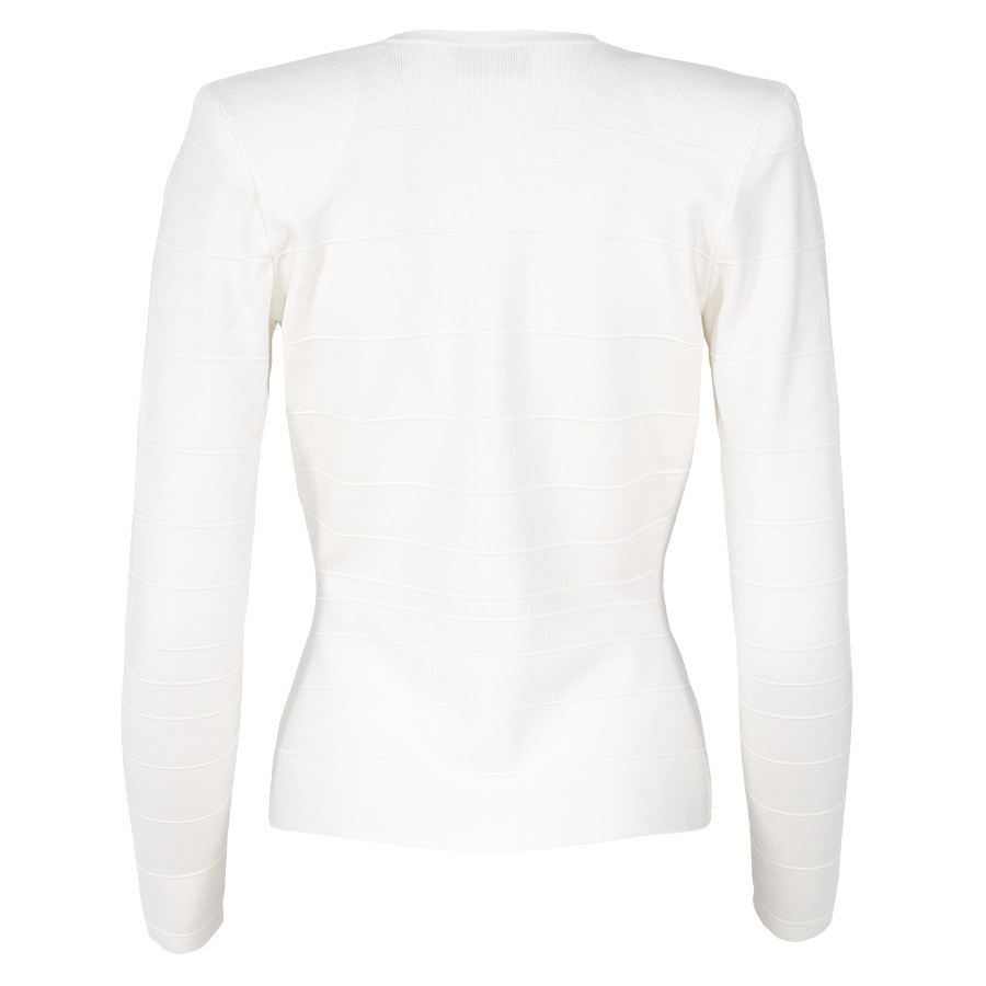 Top in maglia con bande a righe<BR/> MK78S61E2 AQ6 ELISABETTA FRANCHI Avorio/cuoio 