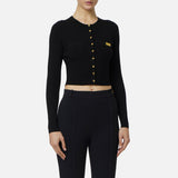 Cardigan in maglia a micro-trecce MK88B61E2 110 ELISABETTA FRANCHI Nero 