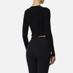Cardigan in maglia a micro-trecce MK88B61E2 110 ELISABETTA FRANCHI Nero 