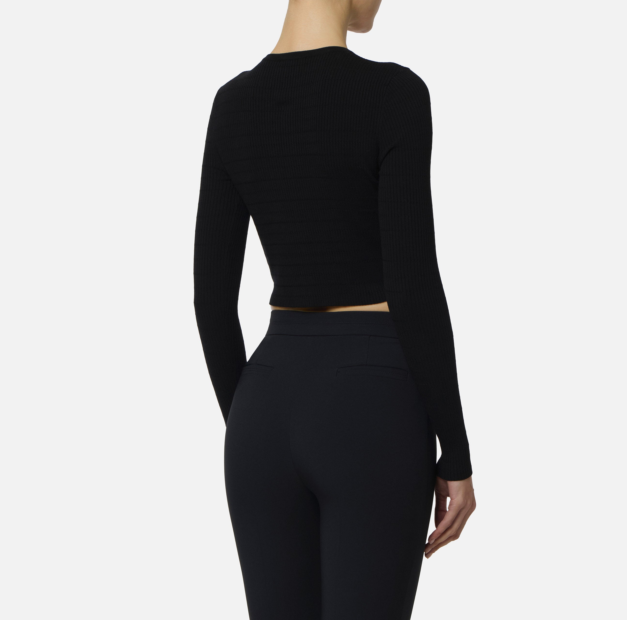 Cardigan in maglia a micro-trecce MK88B61E2 110 ELISABETTA FRANCHI Nero 