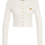 Cardigan in maglia a micro-trecce MK88B61E2 360 ELISABETTA FRANCHI Avorio 