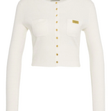 Cardigan in maglia a micro-trecce MK88B61E2 360 ELISABETTA FRANCHI Avorio 